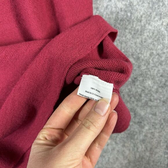 Eileen Fisher Wool Tank Top Womens Large Red Scoop Neck Knit Shirt Career - Picture 5 of 7